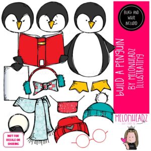 Build A Penguin clip art, Flightless bird clip art COMBO PACK