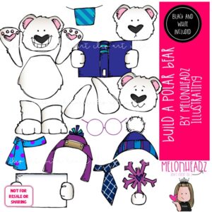 Build A Polar Bear clip art, Arctic Animal clip art COMBO PACK