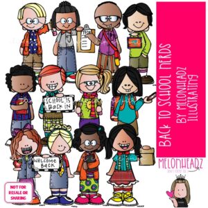 Back to School clip art, Nerds clip art COLORED Version