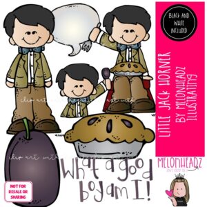 Little Jack Horner clip art, Nursery Rhyme clip art, Literature clip art Mini