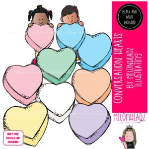 Conversation Hearts clip art, Valentine's Day Mini