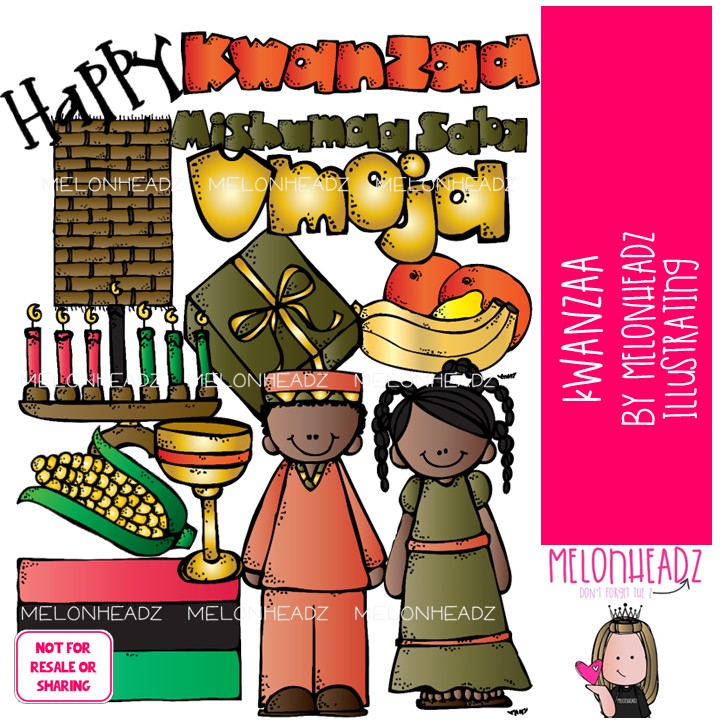 Kwanzaa clip art, Kinara clip art COLORED Version