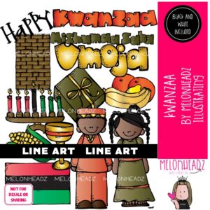 Kwanzaa clip art, kinara clip art LINE ART and BLACK AND WHITE
