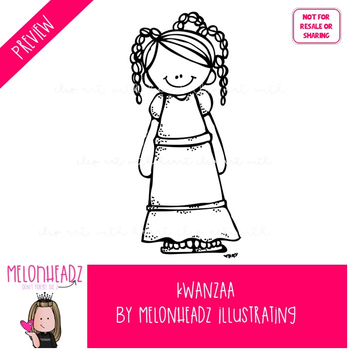 Kwanzaa clip art, kinara clip art LINE ART and BLACK AND WHITE - Image 2