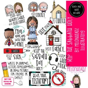 Keep the Sabbath Holy clip art, LDS COMBO PACK