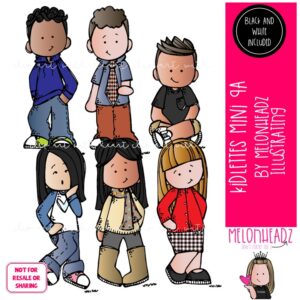 Kidlettes 9A clip art, diverse Mini