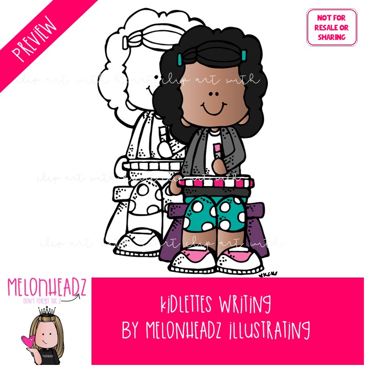 Kidlettes Writing clip art, Writers clip art COMBO PACK - Image 2