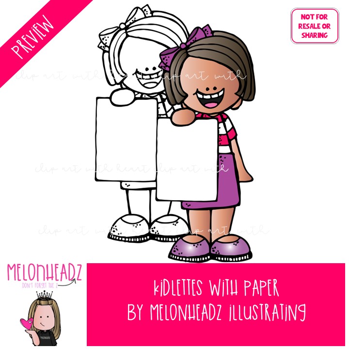 Kidlettes with Paper clip art, blank, frame Combo Pack - Image 2