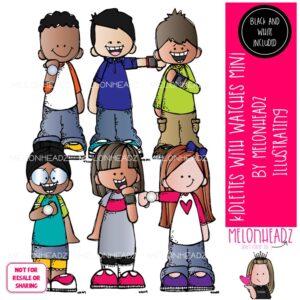 Kidlettes With Watches clip art, time Mini