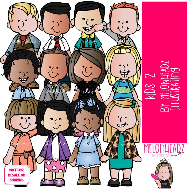 Kids clip art 3 COLORED Version