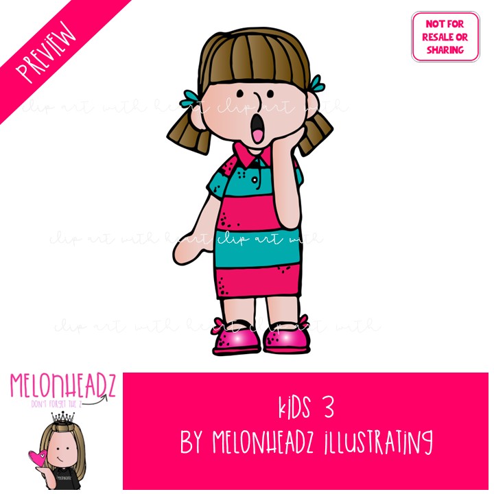 Kids clip art 3 COLORED Version - Image 2