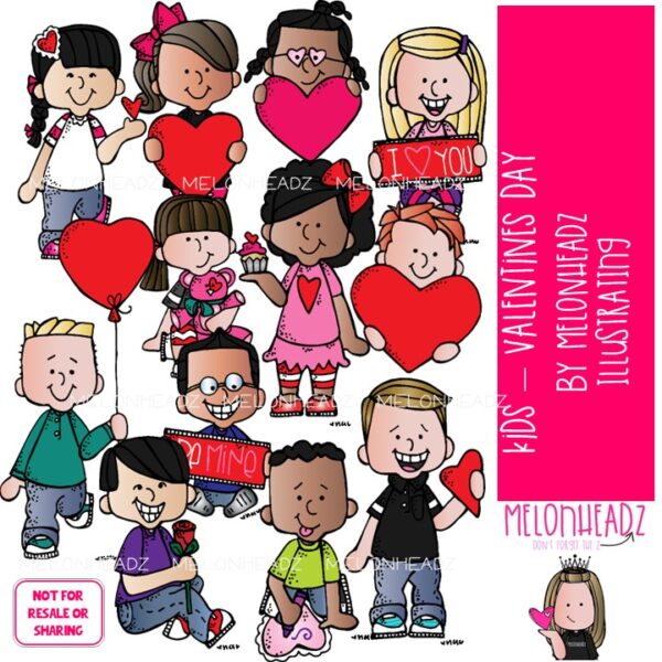 Kids clip art - Valentines Day