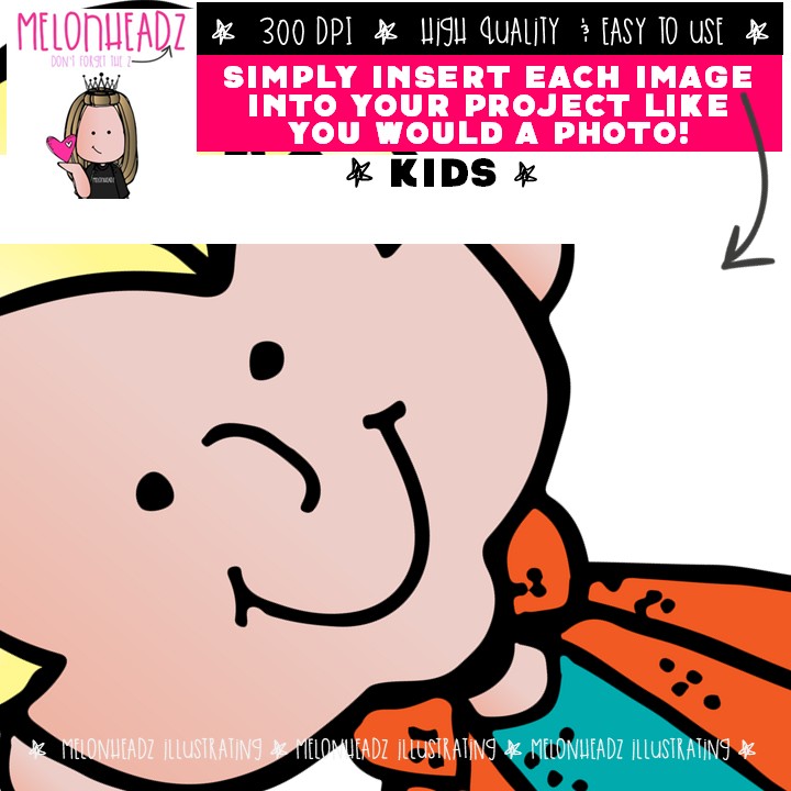 Kids clip art 1 Colored Version - Image 3