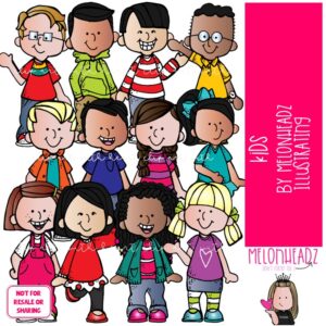 Kids clip art 1 Colored Version