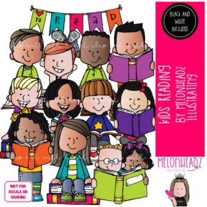 Kids clip art, Reading, library COMBO PACK