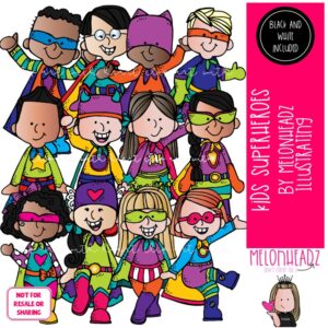 Superhero clip art, Kids COMBO PACK