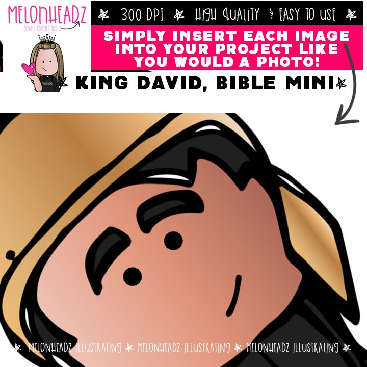 King David clip art, Bible, Bathsheba Mini - Image 3