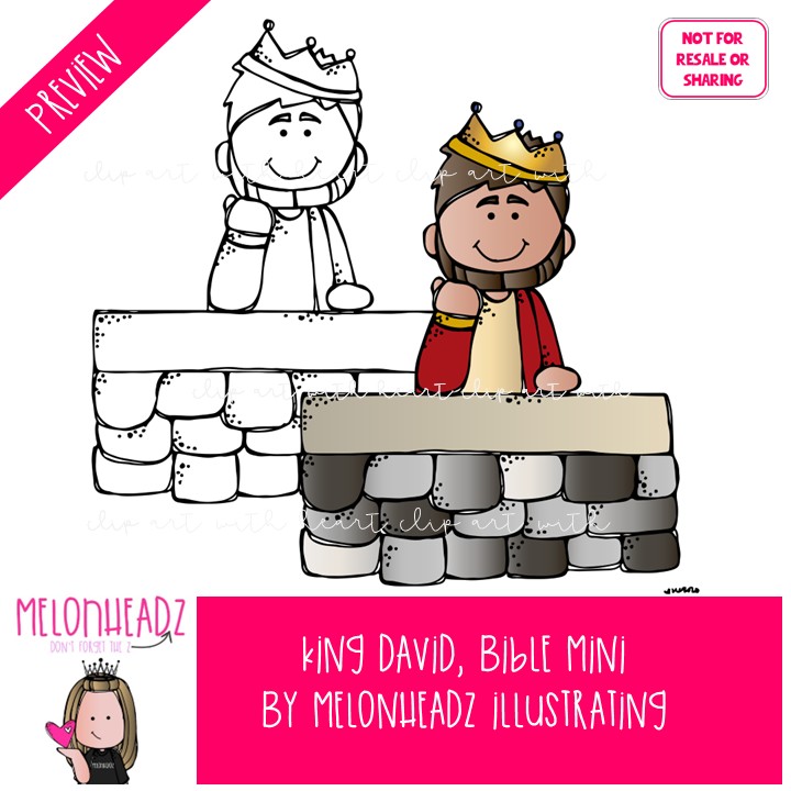 King David clip art, Bible, Bathsheba Mini - Image 2