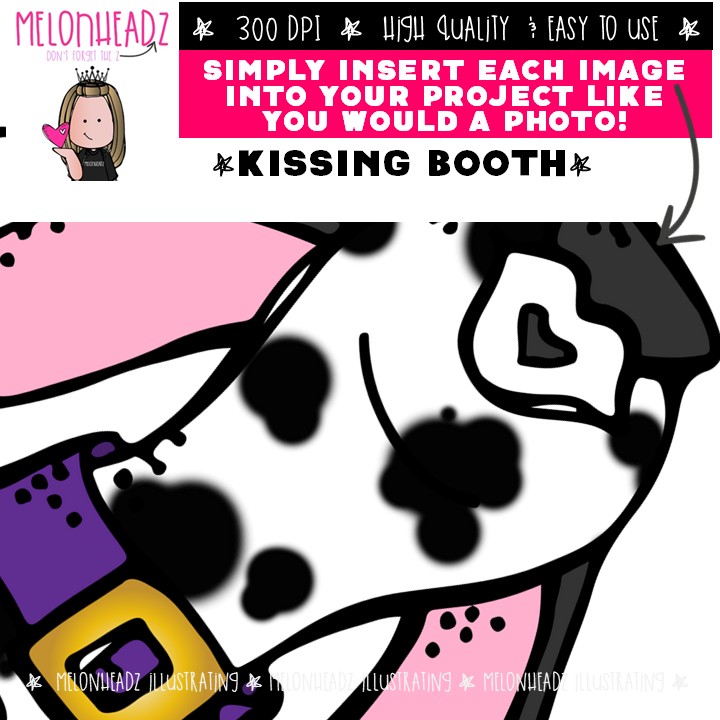 Kissing Booth clip art, Valentine's Day clip art Mini - Image 3
