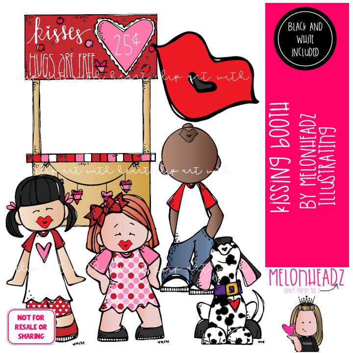 Kissing Booth clip art, Valentine's Day clip art Mini