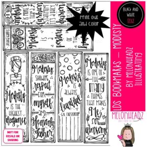 LDS Bookmarks, Printable, Modesty Mini
