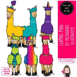 Llama clip art, bright, alpaca Mini