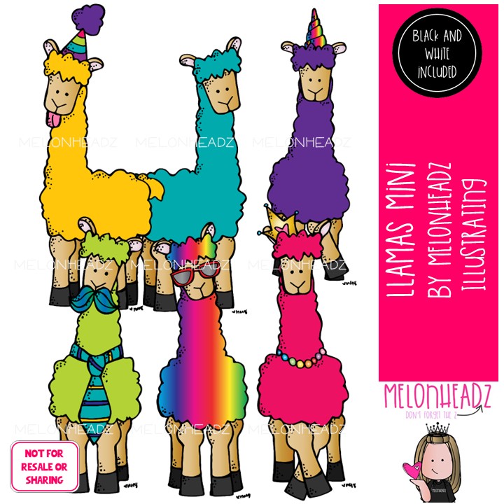 Llama clip art, bright, alpaca Mini