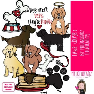 Dog clip art, Labs, Labrador, pet COLORED Version