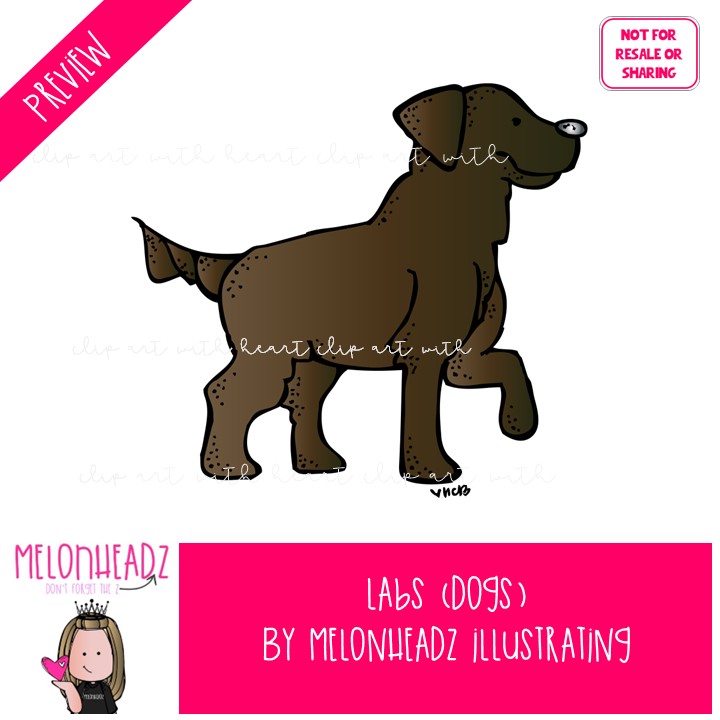 Dog clip art, Labs, Labrador, pet COLORED Version - Image 2
