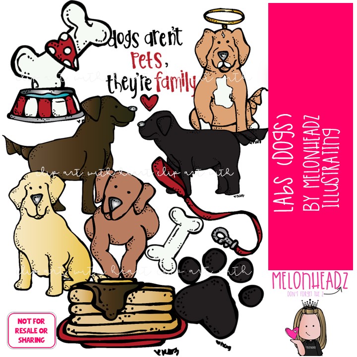Dog clip art, Labs, Labrador, pet COLORED Version