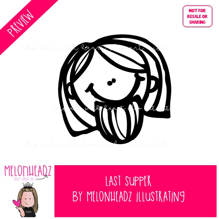 Last Supper clip art, Bible, Jesus LINE ART and BLACK AND WHITE - Image 2