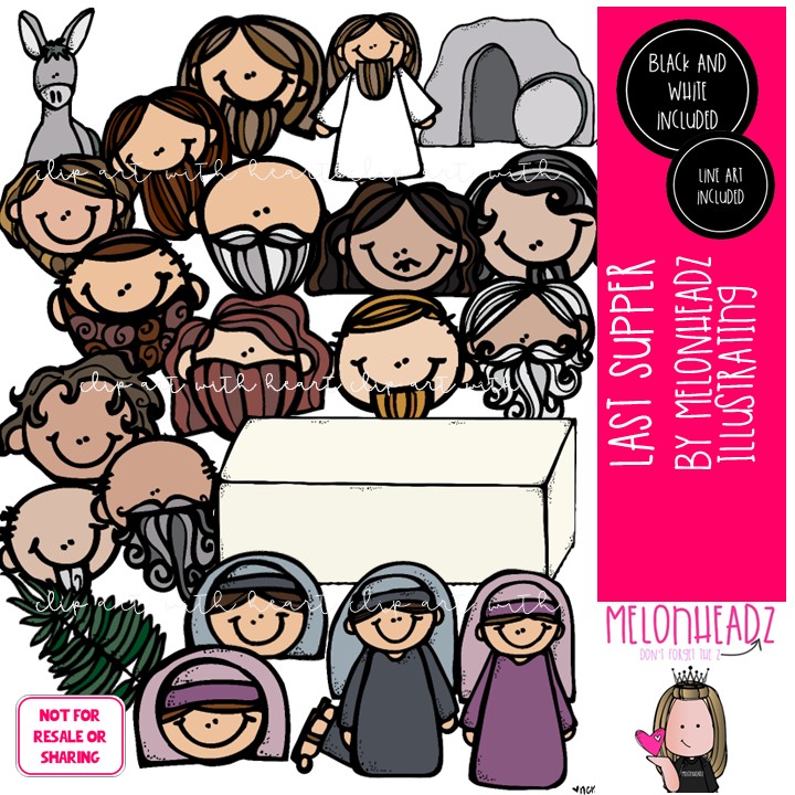 Last Supper clip art, Bible, Jesus COMBO PACK