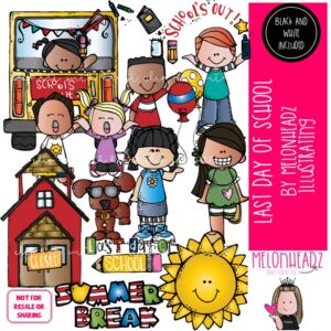 Last day of School clip art End of Year clip art COMBO PACK