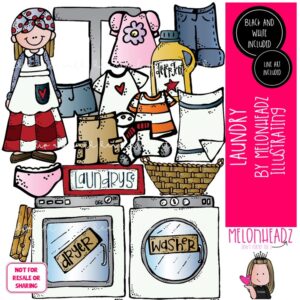 Laundry clip art, chore, clothing COMBO PACK