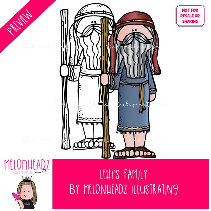 Lehi's Family clip art, LDS, Book of Mormon COMBO PACK - Image 2