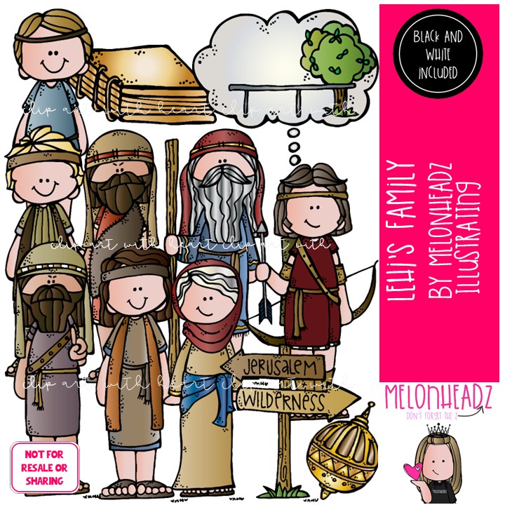 Lehi's Family clip art, LDS, Book of Mormon COMBO PACK