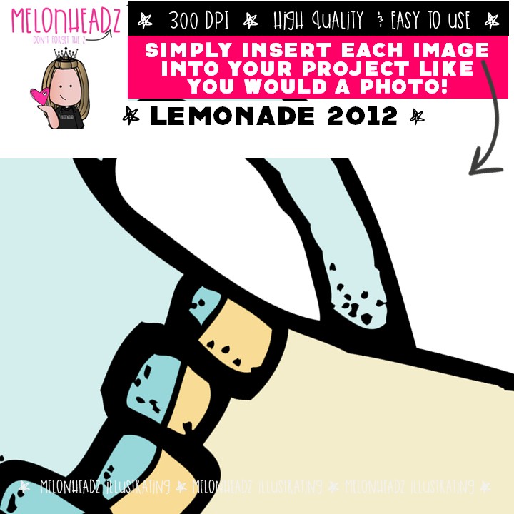 Lemonade clip art 2012, stand, strawberry COMBO PACK - Image 3
