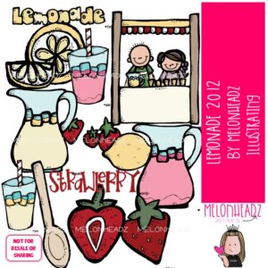 Lemonade clip art 2012, stand, strawberry COLORED Version