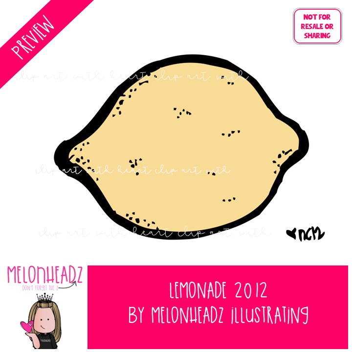 Lemonade clip art 2012, stand, strawberry COLORED Version - Image 2