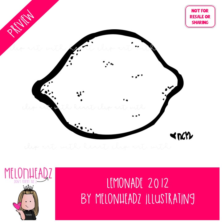 Lemonade clip art 2012, stand, strawberry LINE ART and BLACK AND WHITE - Image 2