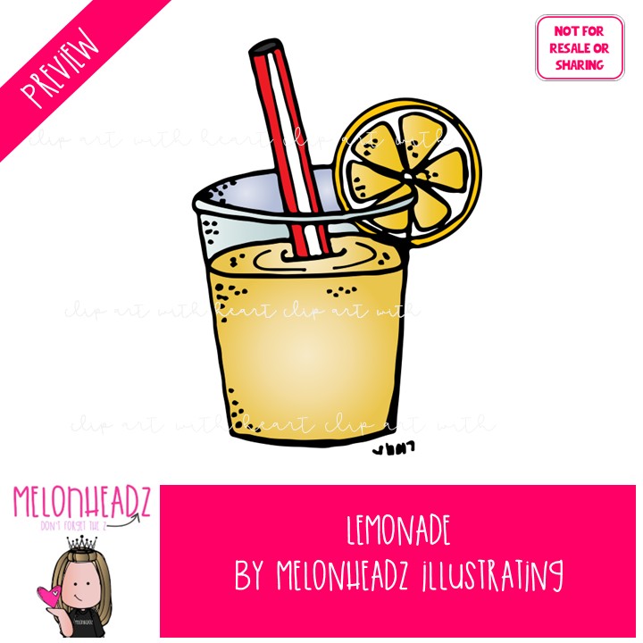 Lemonade Stand clip art 2017, fund raiser COLORED Version - Image 2