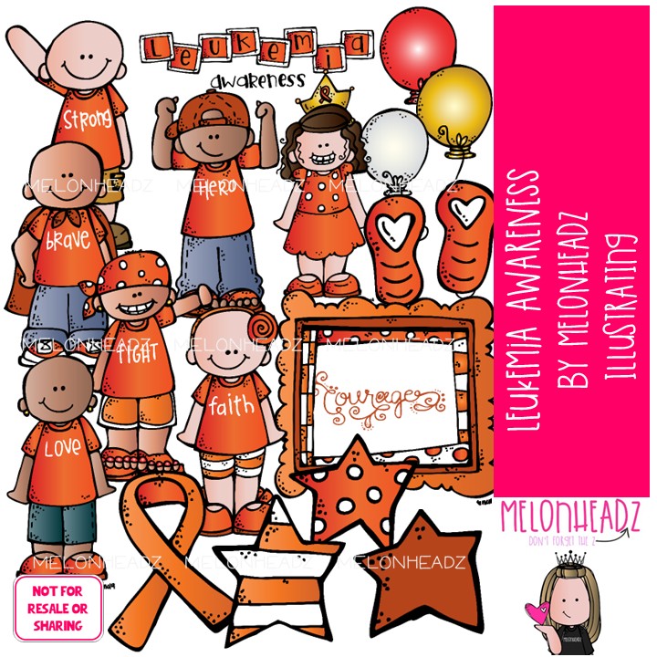 Leukemia Awareness clip art, cancer, ribbon COLORED Version