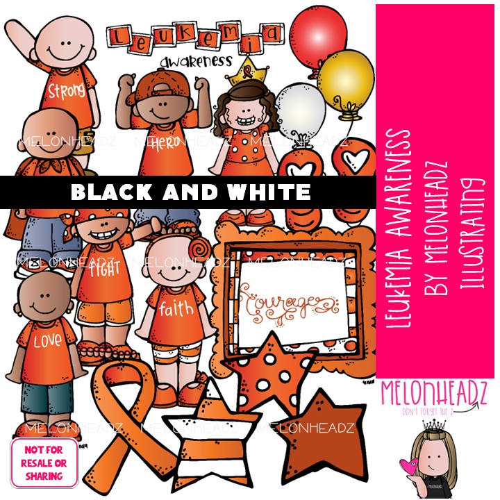 Leukemia Awareness clip art, cancer, ribbon BLACK AND WHITE