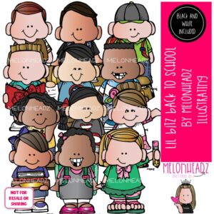 Lil Bitz Back to School clip art, kid COMBO PACK