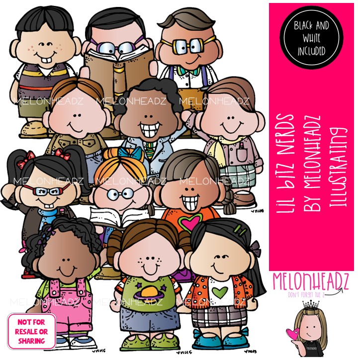 Lil Bitz clip art, Nerds, kid COMBO PACK