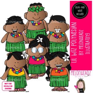 Lil Bitz clip art, Polynesian, kid Mini