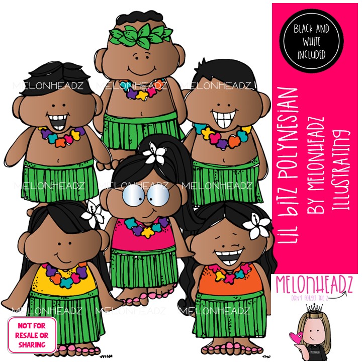 Lil Bitz clip art, Polynesian, kid Mini