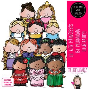 Lil Bitz clip art, Princesses COMBO PACK