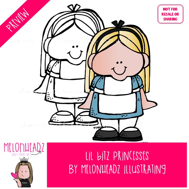 Lil Bitz clip art, Princesses COMBO PACK - Image 2