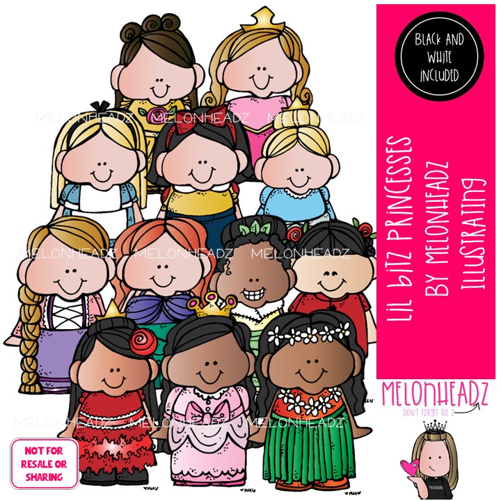 Lil Bitz clip art, Princesses COMBO PACK
